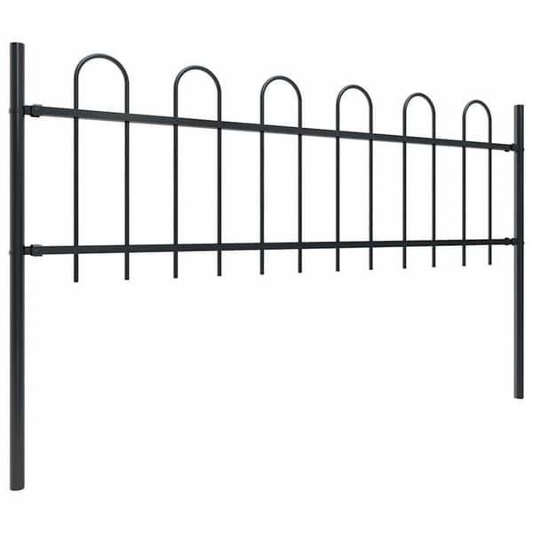 Maison Exclusive - Havehegn med stålbue 504 x 60 cm Sort Svart