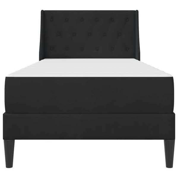 Sengestel - EKSKLUSIV HUS - Velour - 80 x 200 cm - Sort - Lamelseng & skummadras Svart