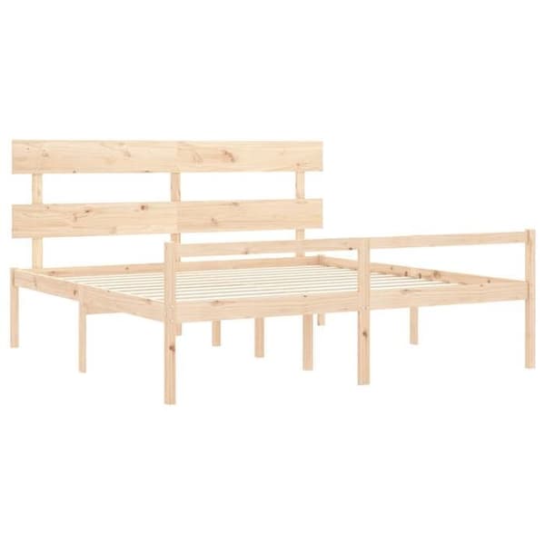 Maison Exclusive - Seng til ældre og sengegavl 200x200 cm massiv træ
