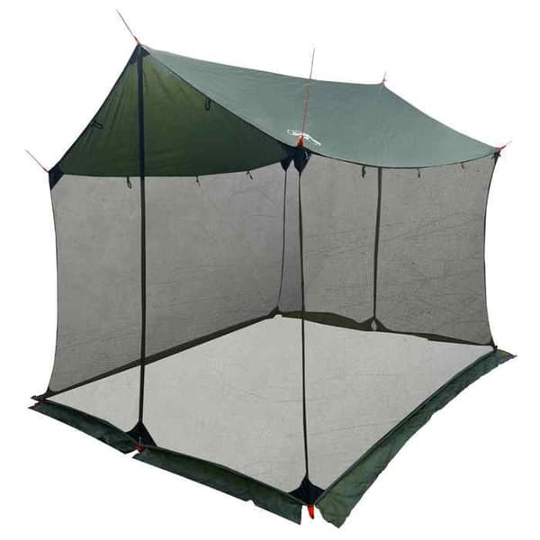Maison Exclusive - Camping tarp med netvægge Grøn army