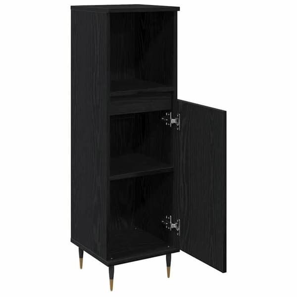 Maison Exclusive - Badeværelsesskab Sort eg 30 x 30 x 100 cm
