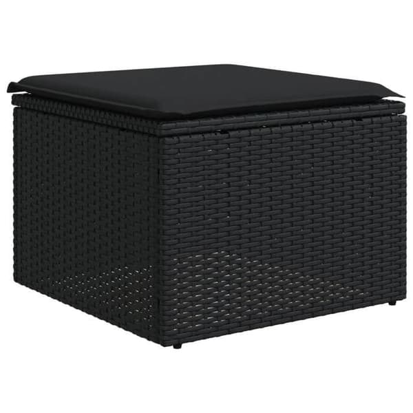 Maison Exclusive - Trädgårdsmöbler med kuddar 13 delar svart flätad resin
