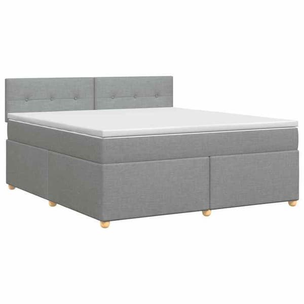 Maison Exclusive - Boxspring säng med madrass Ljusgrå 180 x 200 cm Tyg Ljusgrått