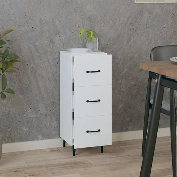 Maison Exclusive - Vit buffé 34,5x34x90 cm ingenjörsträ Vit
