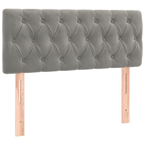 Maison Exclusive - LED Hovedgærde Lys Grå 100x7x78/88 cm Velour ljusgrått