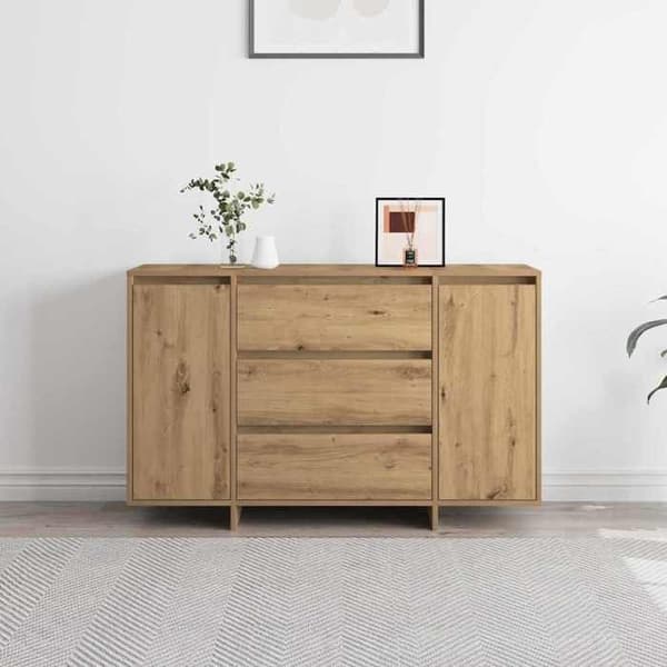 Buffet - EKSKLUSIVT HUS - Håndlavet eg - 120x41x75 cm - Ingeniørtræ - Moderne design