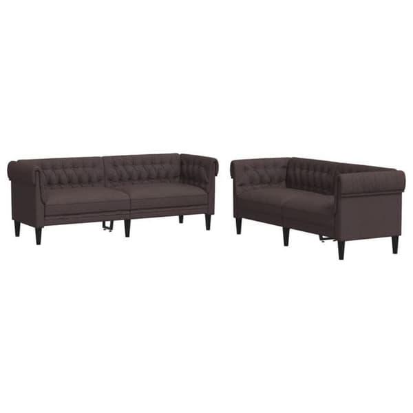 Maison Exclusive - Sæt af 2 sofaer mørkebrun stof