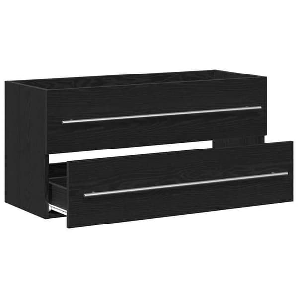 Maison Exclusive - Badeværelses underskabs møbel i sort eg 100 x 38,5 x 48 cm ingeniørtræ