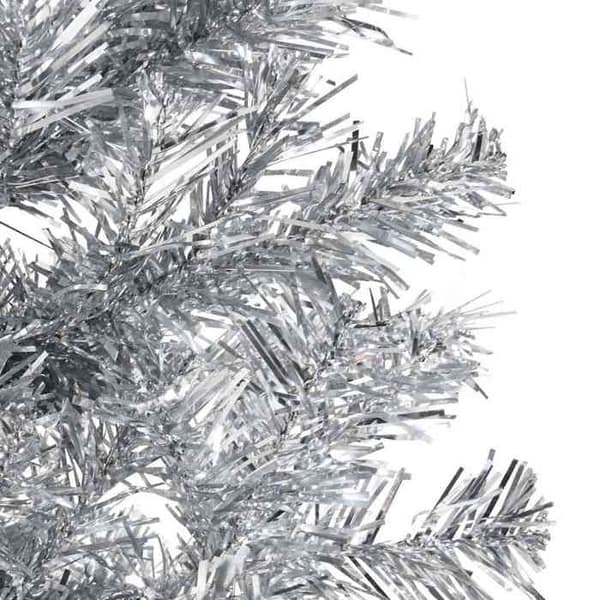Maison Exclusive - Halv konstgjord julgran med silverstöd 150 cm Silver