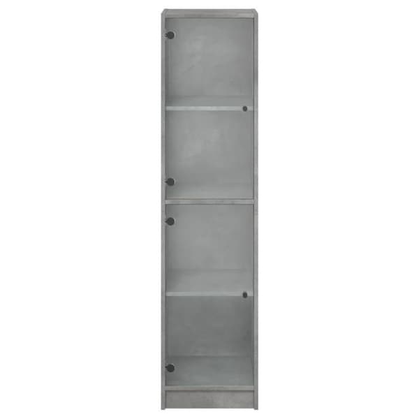Maison Exclusive - Buffet med grå beton glasdøre 35x37x142 cm betong grå