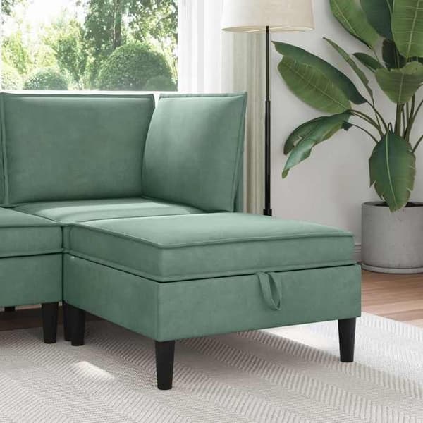 Maison Exclusive - Vihreä meriväri samettinen pouf säilytyksellä