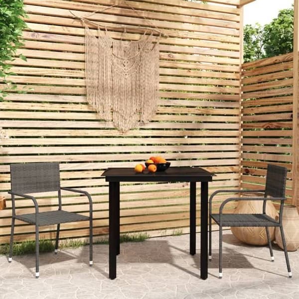Maison Exclusive - 3 osan puutarhapöytäryhmä Harmaa