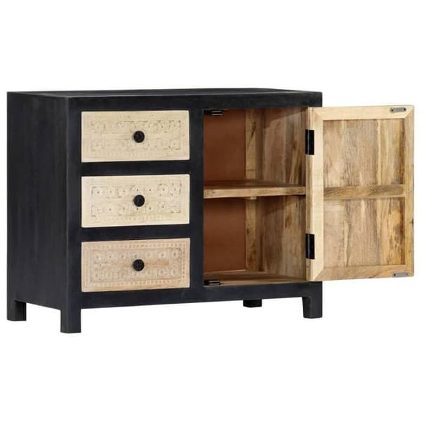 Maison Exclusive - Håndskåret sidebord Grå 75x35x60 cm Mango