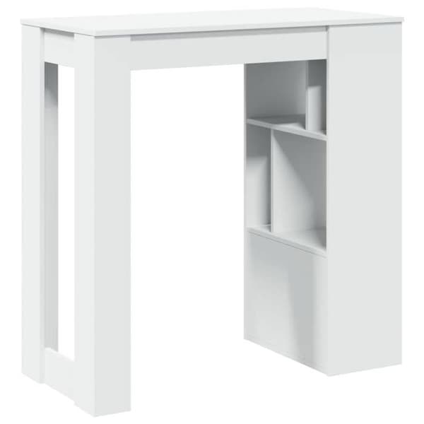 Maison Exclusive - Barbord med hyllor vit ingenjörsträ
