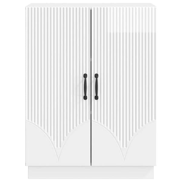 Maison Exclusive - Buffé Vit glänsande 66 x 34,5 x 87 cm Ingenjörsträ