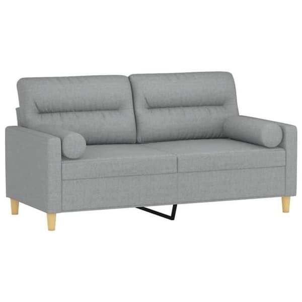 Soffa 2 platser - Maison Exclusive - Ljusgrå - Tyg 100% polyester - Metallram ljusgrått