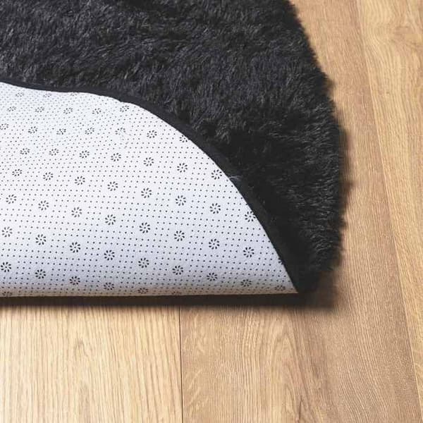Tæppe shaggy - MAISON EXCLUSIVE - NAVARRA - 160x160 cm - Sort - Antiskrid polyester Svart