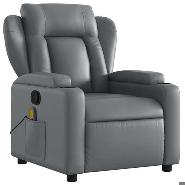 Massage stol - EKSKLUSIV HUS - Justerbar - Grå - Syntetisk læder - 6 massagepunkter Grå