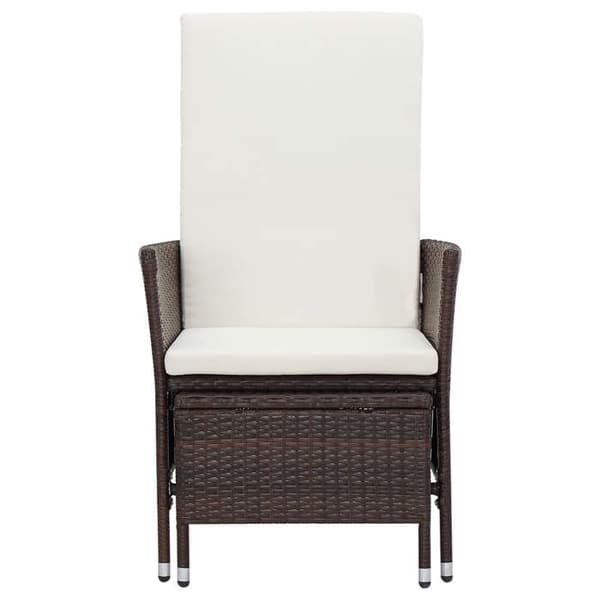 Maison Exclusive - Fällbar trädgårdsstol med kuddar, flätad resin, brun
