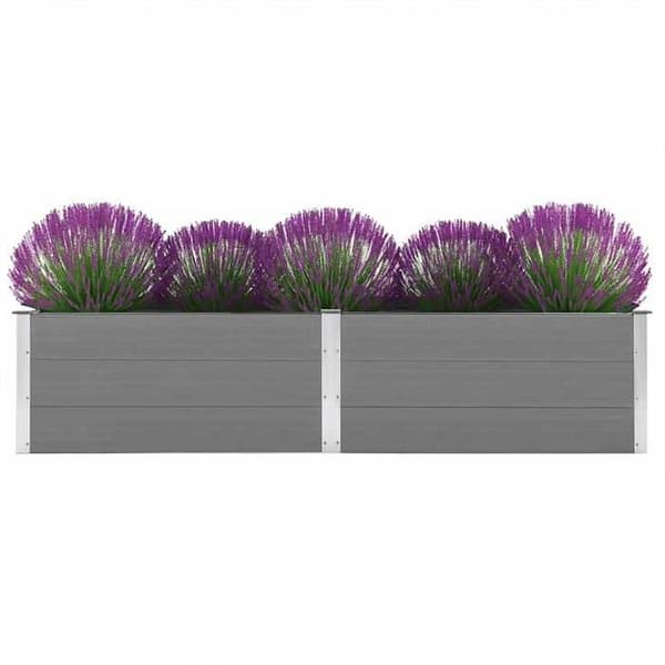 Maison Exclusive - Nostettu puutarhavuode 250x50x54 cm WPC Harmaa