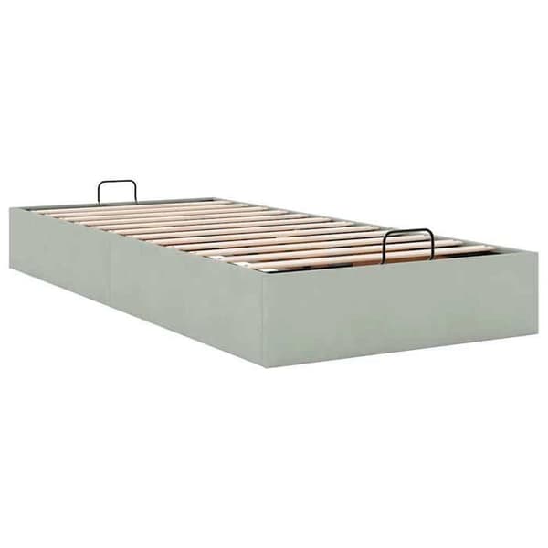 Maison Exclusive - Ottoman sänkyrunko ilman patjaa vaaleanharmaa 90x200 cm sametti Ljusgrått