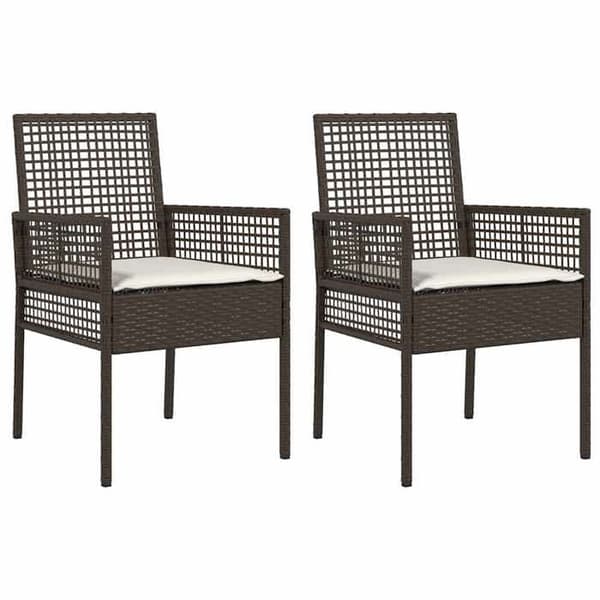 Trädgårdsstol - EXKLUSIV HEM - Set om 2 - Brun - Poly Rattan - Väderbeständig brun