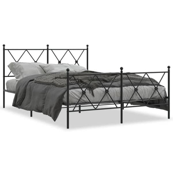 Sengestel - EKSKLUSIV HUS - 137 x 190 cm - Stål - Sort - Lamelseng Svart