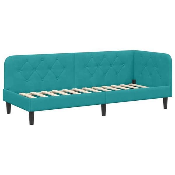 Maison Exclusive - Turquoise hörnsängram 80 x 200 cm Sammet