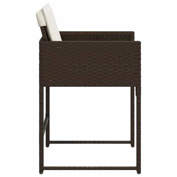 Maison Exclusive - Trädgårdsstolar med kuddar, set om 4, brun flätad resin brun