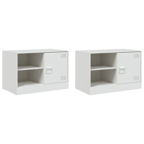 Maison Exclusive - TV-møbler 2 stk hvid 67x39x44 cm stål Vit
