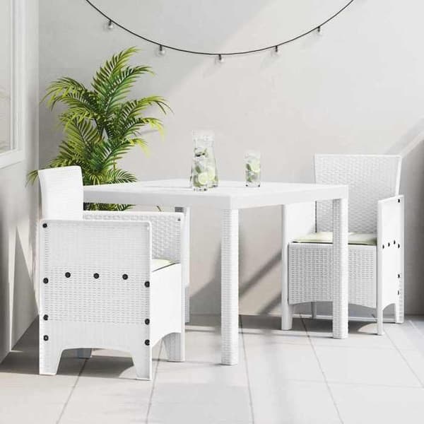 Maison Exclusive - Sæt af 3 pc have spisebord i hvid polypropylen Vit