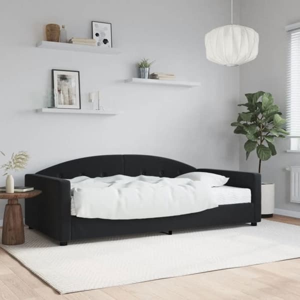 Maison Exclusive - Päivävuode mustalla patjalla 100x200 cm sametti