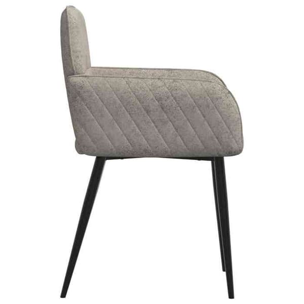 Maison Exclusive - Matstolar 2 st Syntetisk mocka Ljusgrå