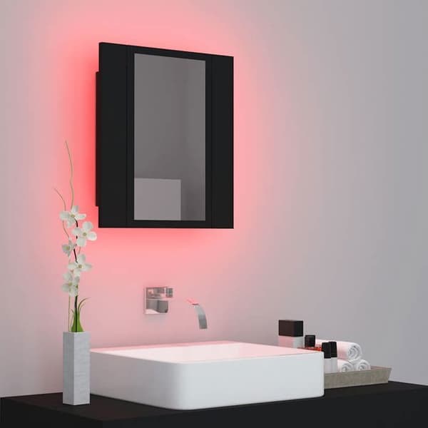 Maison Exclusive - LED Spejlskab til badeværelse Sort 40x12x45cm Akryl