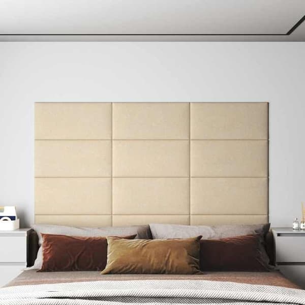 Maison Exclusive - Væghovedgærde 12 pc 60 x 30 cm Creme stof