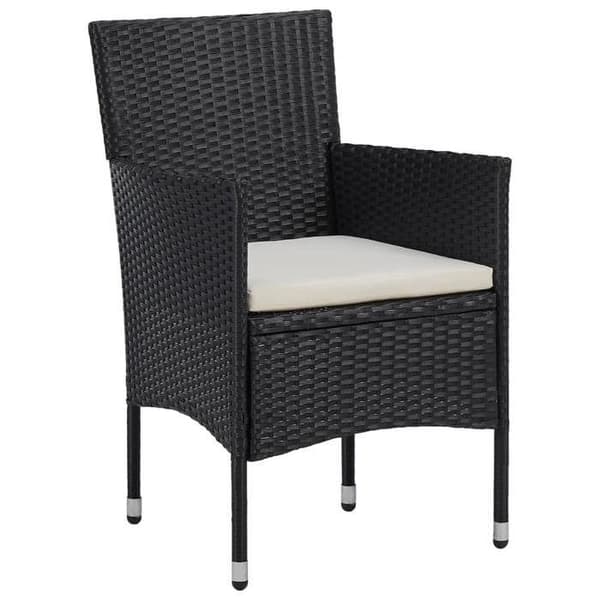 Maison Exclusive - Trädgårdsset 7 delar Flätad resin Svart Svart