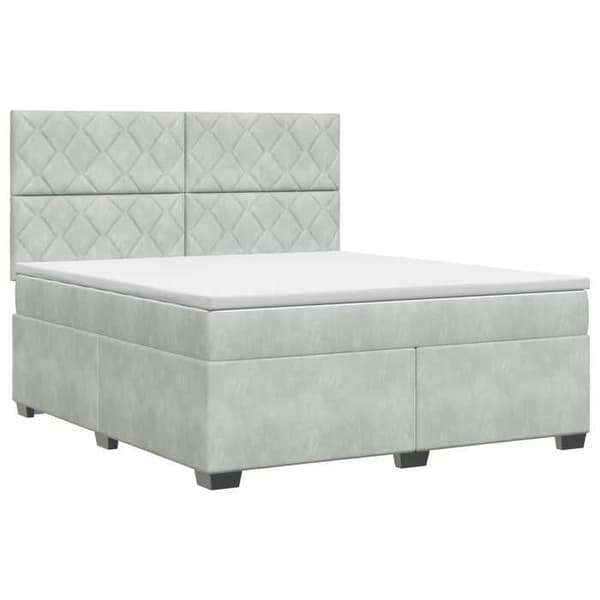 Maison Exclusive - Boxspring säng med madrass Ljusgrå 140 x 200 cm Sammet