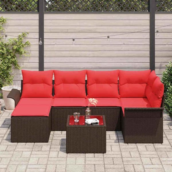 Maison Exclusive - 7 stk. have-sofa sæt i brun polyrotin