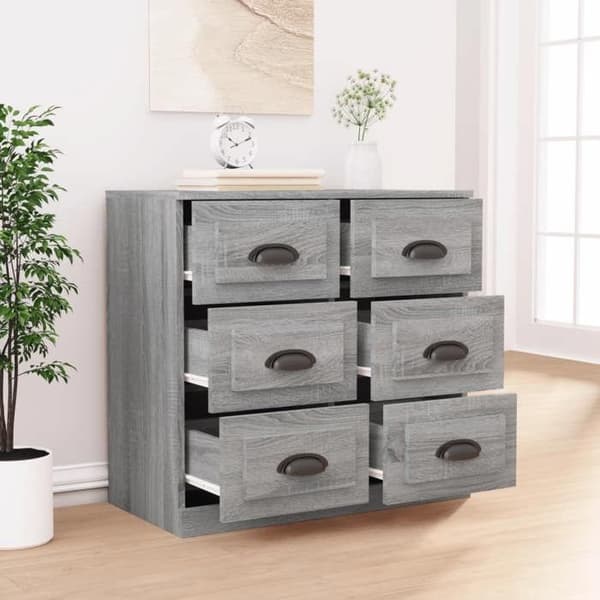 Maison Exclusive - Buffet sonoma grå 70x35,5x67,5 cm ingeniørtræ