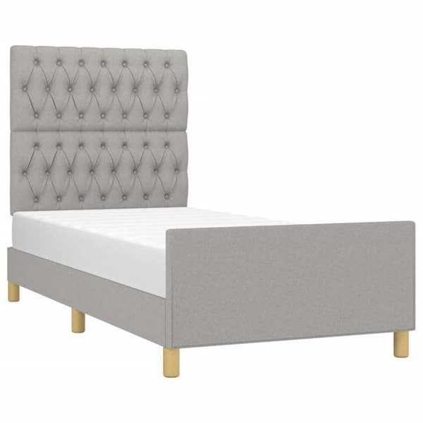 Maison Exclusive - Sengebund uden madras lys grå 100x200 cm stof