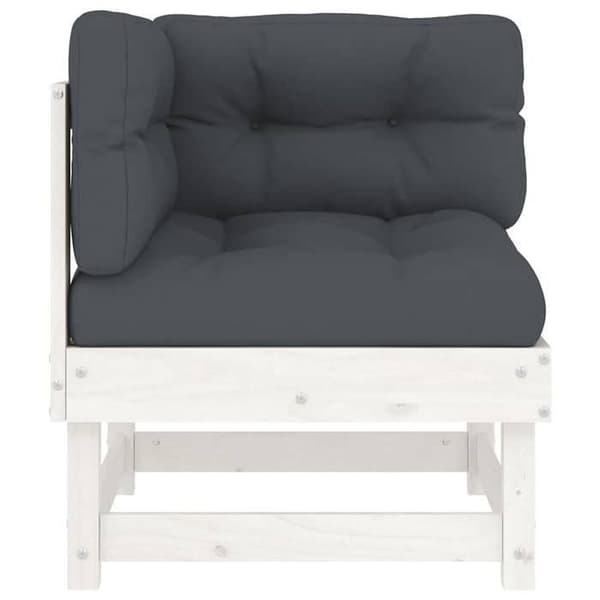 Maison Exclusive - Hörnsoffor med kuddar 2 st vit massiv furu Vit