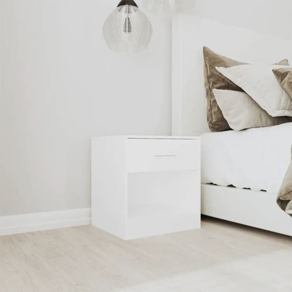 Maison Exclusive - Sängbord 2 st med låda Vit Matt vit