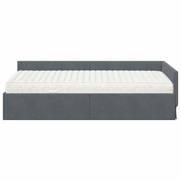 Maison Exclusive - Hörnsängram med madrass 2 pc Mörkgrå 100 x 200 cm Mörkgrå