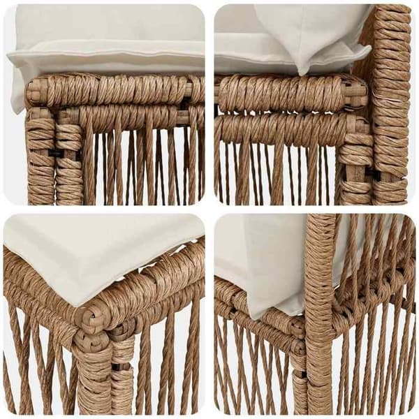Maison Exclusive - 4 osan beige polyrottinkinen puutarhakalustesetti