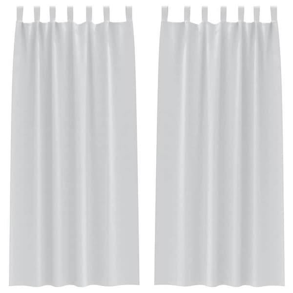 Maison Exclusive - Mörkläggande gardiner med ringar 2 st Ljusgrå 260 x 140 cm
