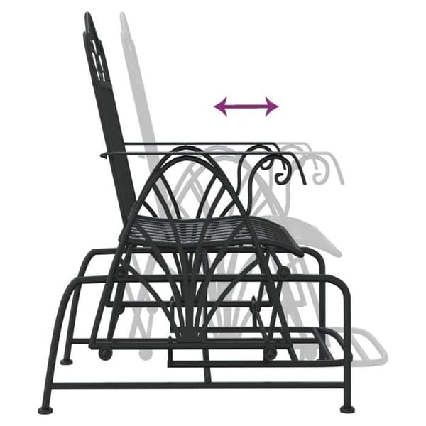 Maison Exclusive - Liukuva penkki 61 cm Musta Teräs