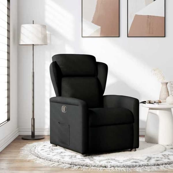 Maison Exclusive - Sort stof lænestol med vippefunktion