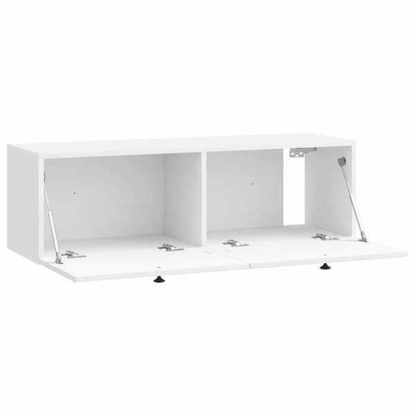 Maison Exclusive - Väggmonterad TV-möbel Väggmontering Vit glansig 98 x 31 x 30 cm