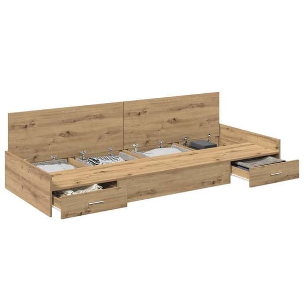 Maison Exclusive - Håndlavet egetræsseng 90 x 200 cm Ingeniørtræ