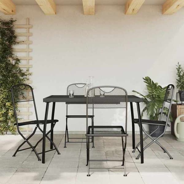 Havemøbler - EKSKLUSIVT HUS - Net - 5 stk - Metal - Anthracite foldbar antracit